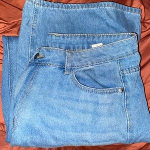 High Waisted Denim Ripped Flared Pants💙